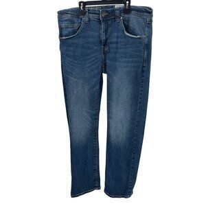 TK Axel Slim Boot Cut Blue Denim Jeans Mens Size 34x31.5 Classic Fit Durable Mat